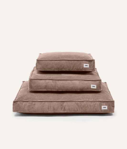 Beige Corduroy Dog Bed – Cuadra (Removable & Adjustable)