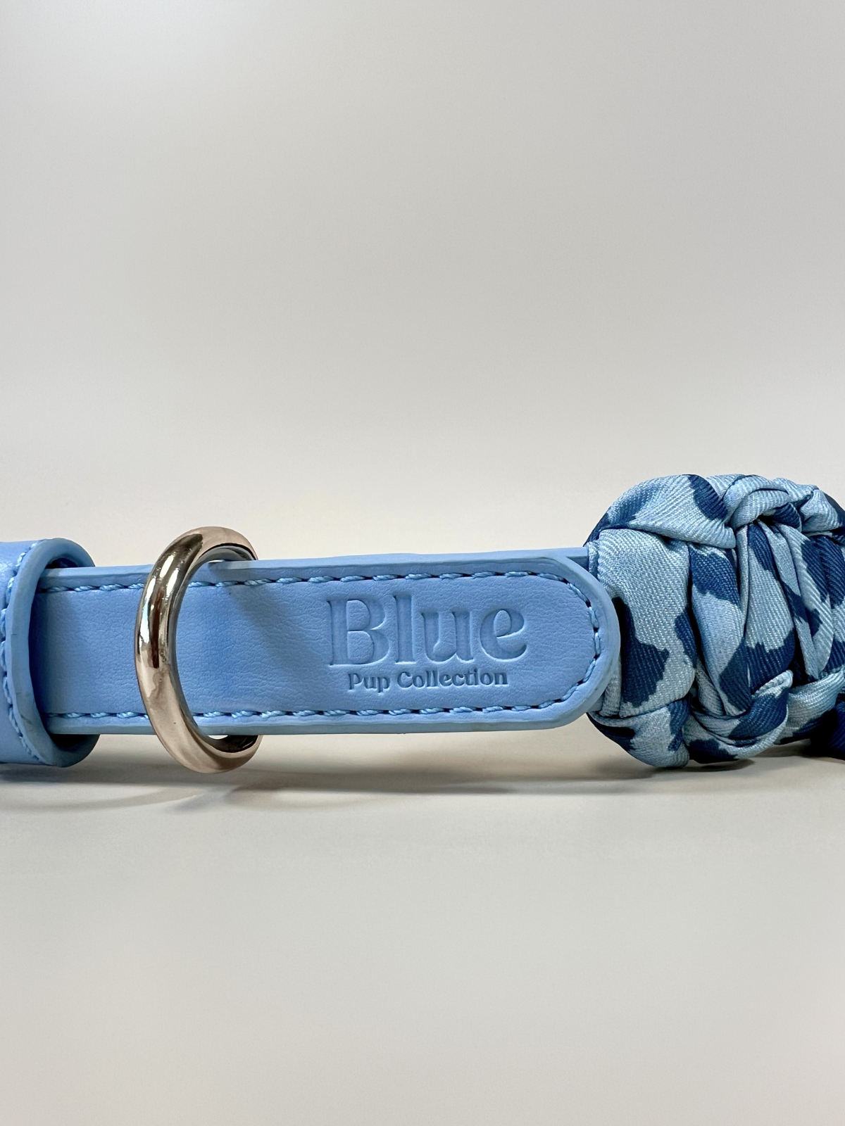 Dog Collar with Bandana | Vegan Leather | Adjustable S–L | Blue