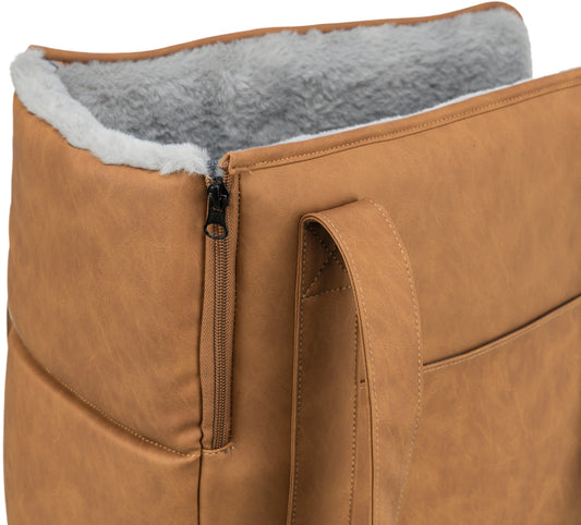 Evelyn Pet Carrier Bag – Padded Faux Leather Dog & Cat Carrier