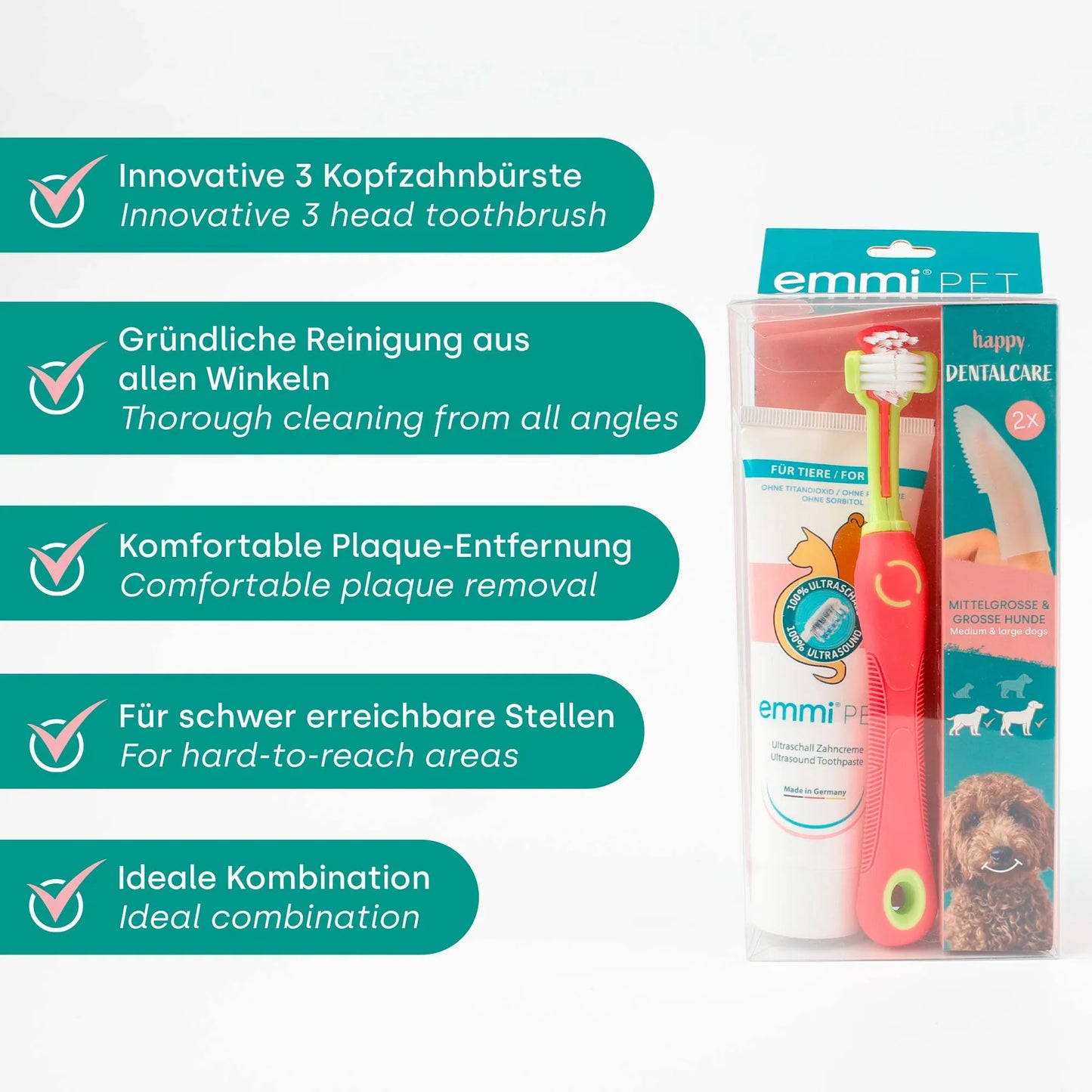 Happy Dental Care Adult Set Pink – Complete Dental Kit for Dogs