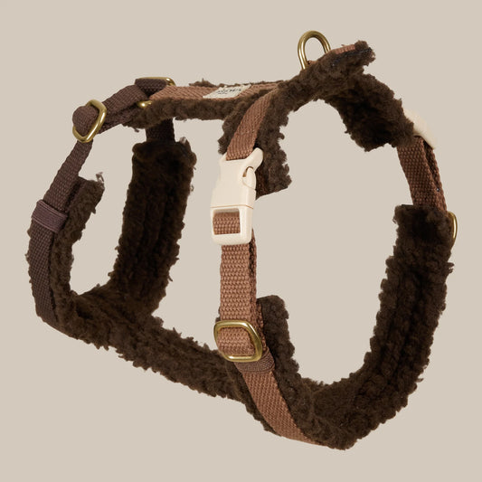 Teddy Dog Harness Brown – Sustainable Style for Every Walk