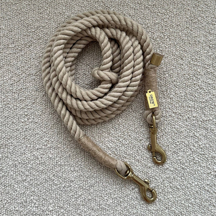 cream colored rope dog leash