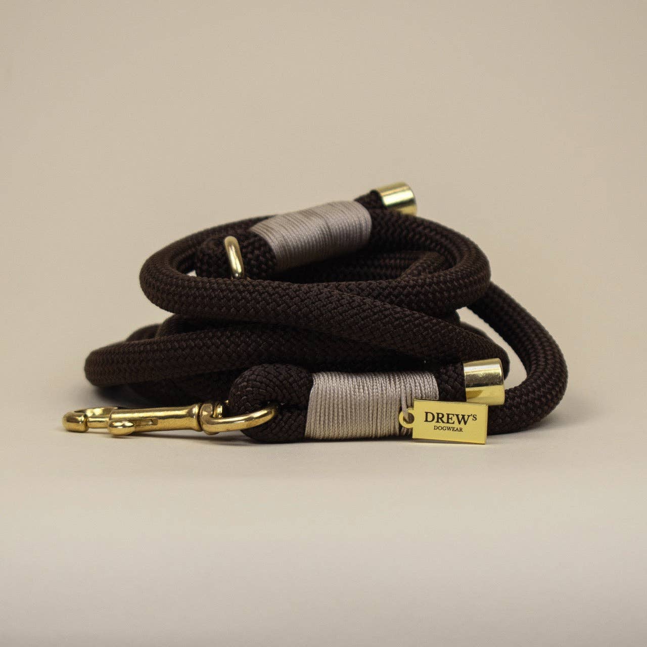 Espresso Brown Dog Leash – Durable Handmade Rope Leash