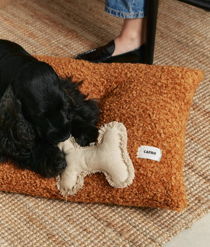 Bela Dog Cushion Bed – Mustard Fleece | Removable & Washable