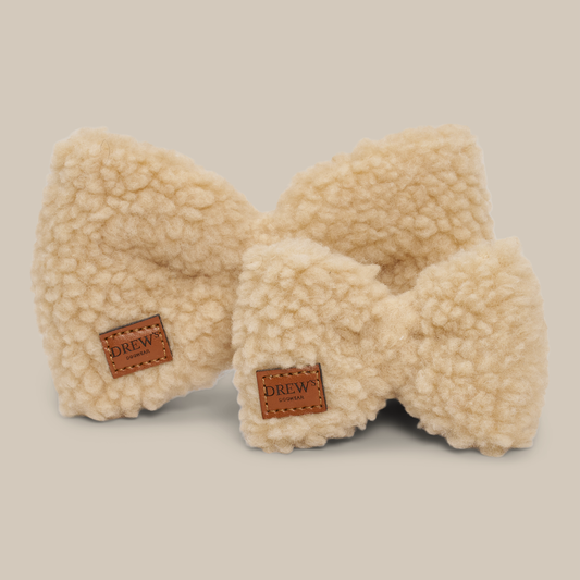 Teddy Butterfly – Beige | Recycled Dog Collar Accessory