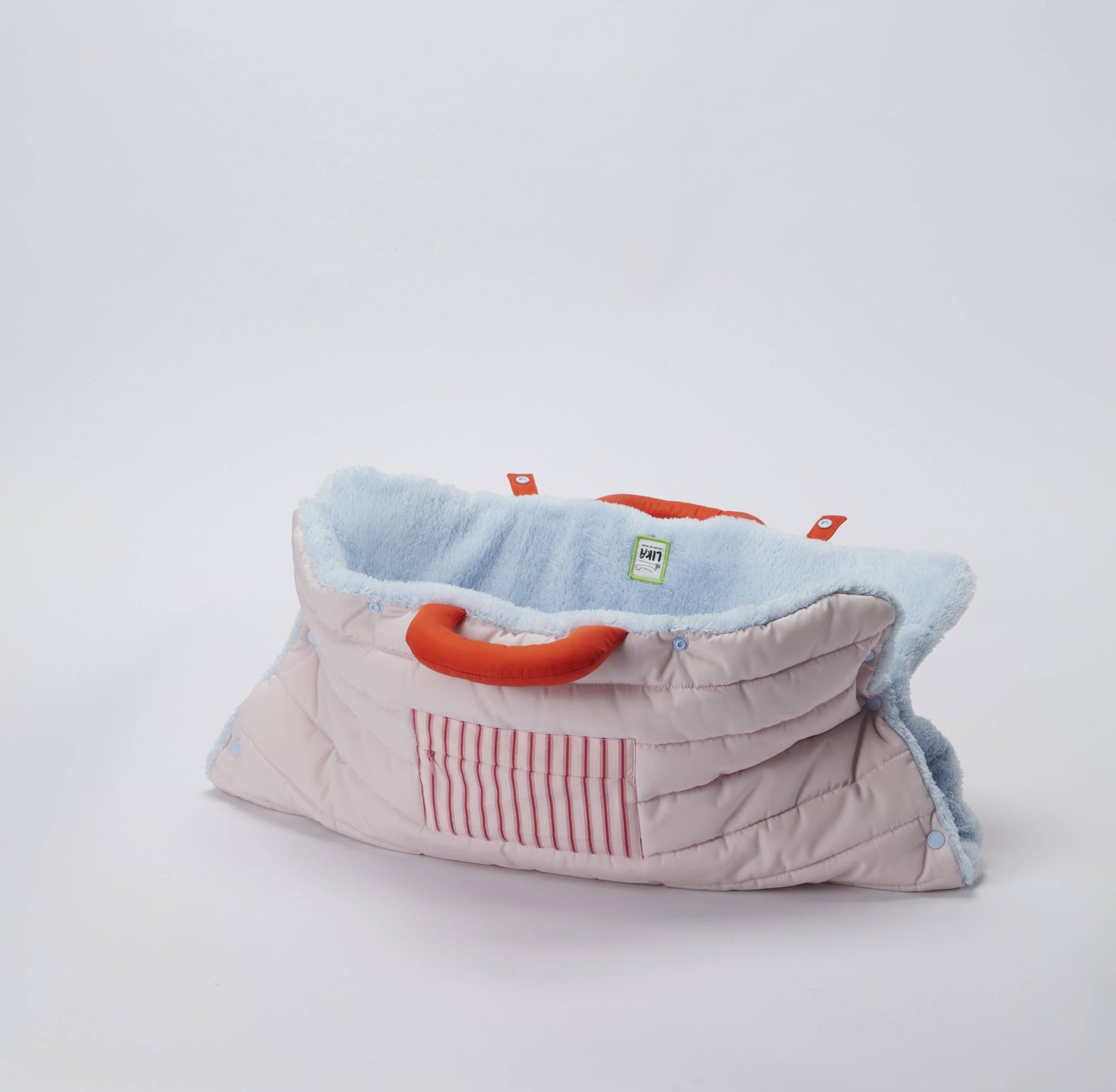 2-in-1 Padded Dog Blanket & Carry Bag – Pink Blue