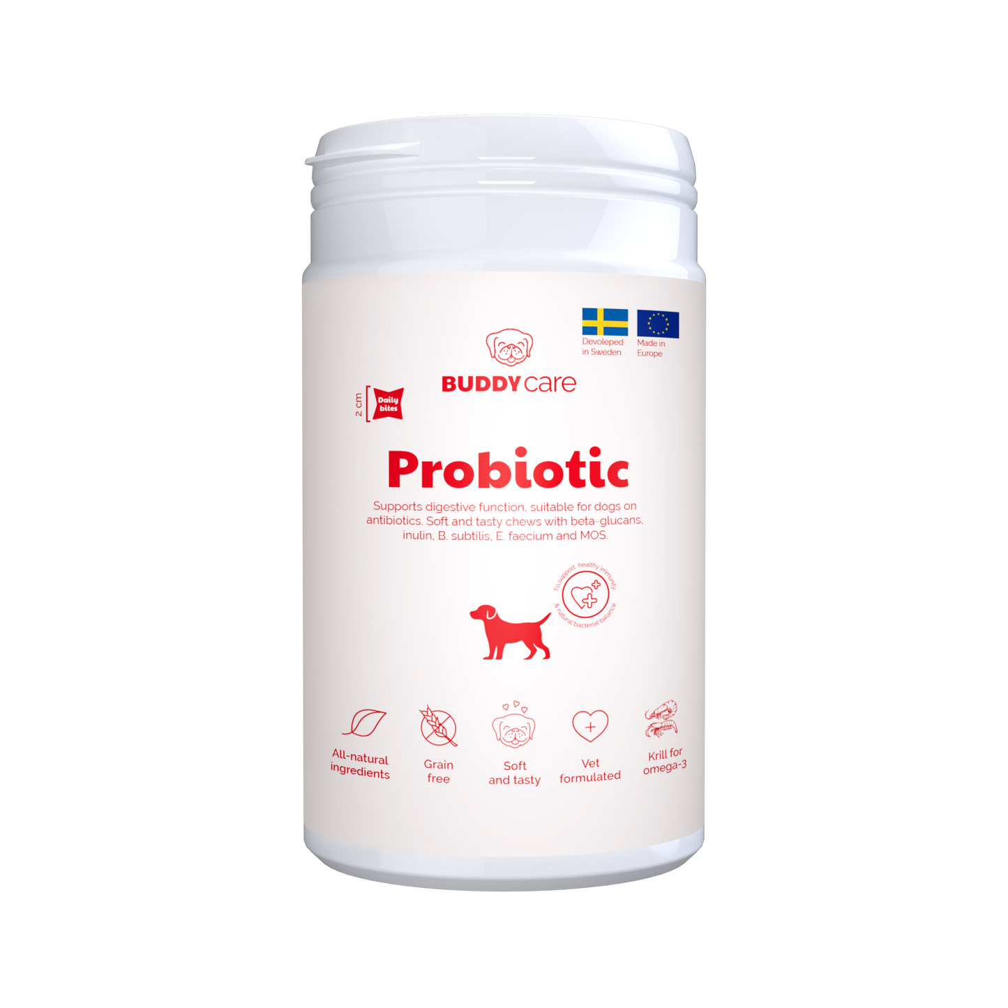 Buddy Care Probiotic 150 gr. – Natural Digestive & Immune Support Chews
