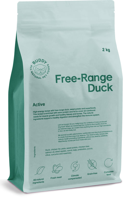 Buddy Free-Range Duck Dog Food 2 kg – Grain-Free High-Energy Complete Meal