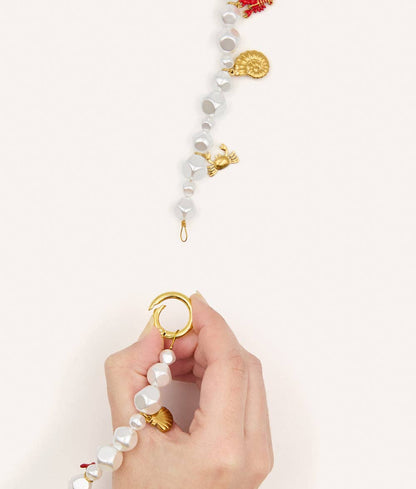 Coral Dog Charm Necklace – Decorative Collar with Charms | Sira