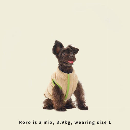 Nordic-Style Reversible Padded Dog Jacket – Beige