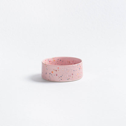 New Party Stoneware Pet Bowl 14cm Set of 2 – Pink | Designer Dog Bowls