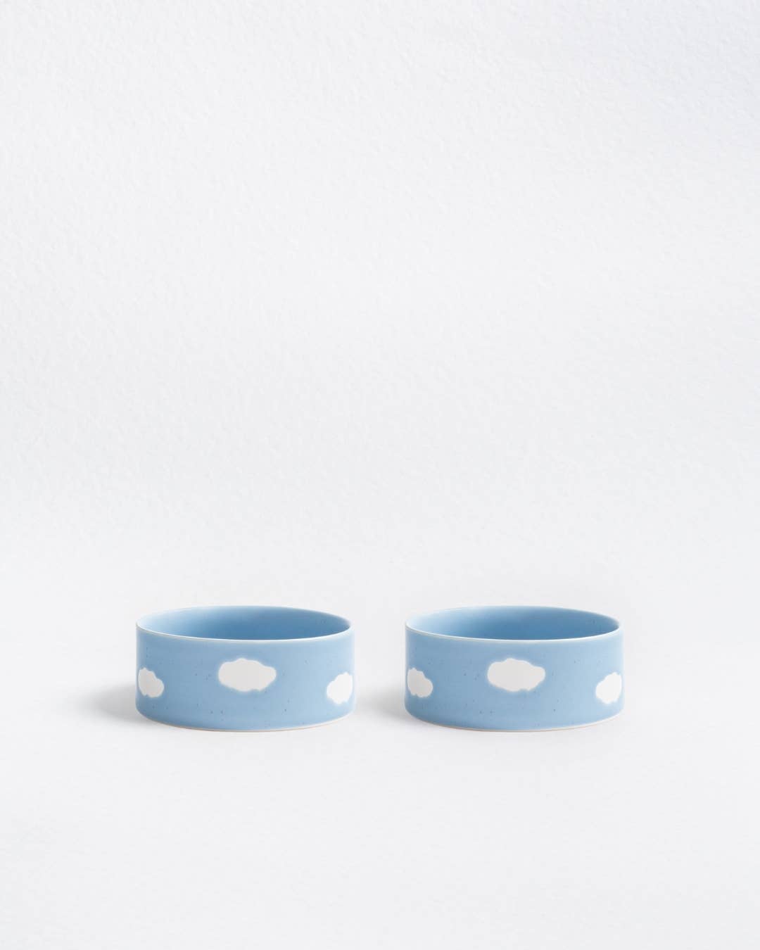 Cloud Stoneware Pet Bowl 14cm Set of 2 – Satin Blue | Designer Dog Bowls