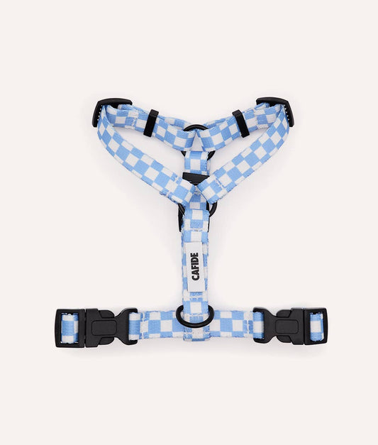 Juno Dog Harness – Vichy Blue | Lightweight Recycled PET Harness