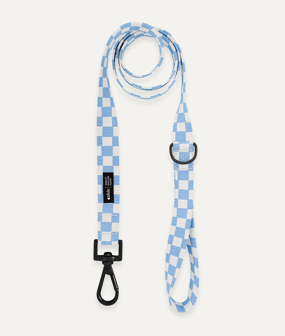 Juno Dog Strap – Vichy Blue | 1.2m Recycled PET Leash