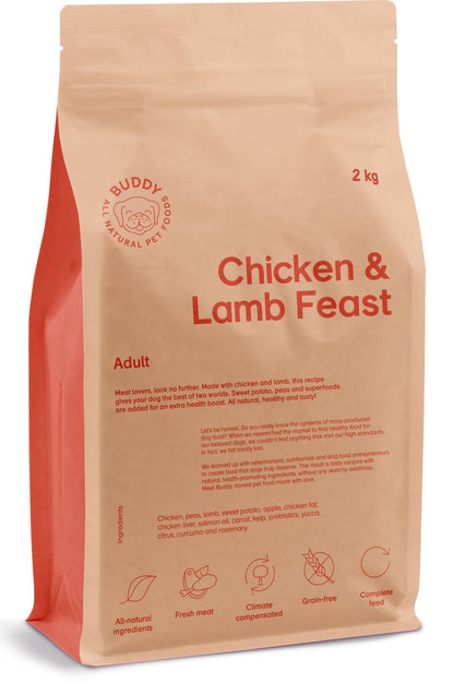 Buddy Chicken & Lamb Feast Dog Food (2 kg) – Grain-Free Complete Meal
