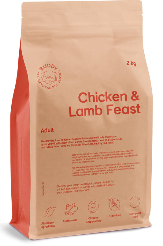 Buddy Chicken & Lamb Feast Dog Food (2 kg) – Grain-Free Complete Meal