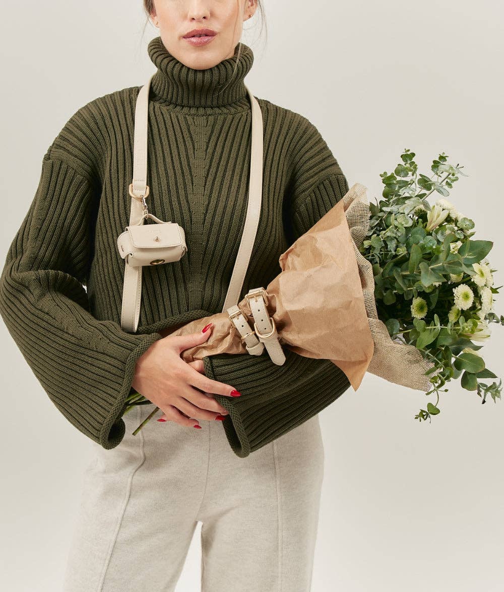 Jala Vegan Leather Poop Bag Carrier – Beige | Handmade & Sustainable