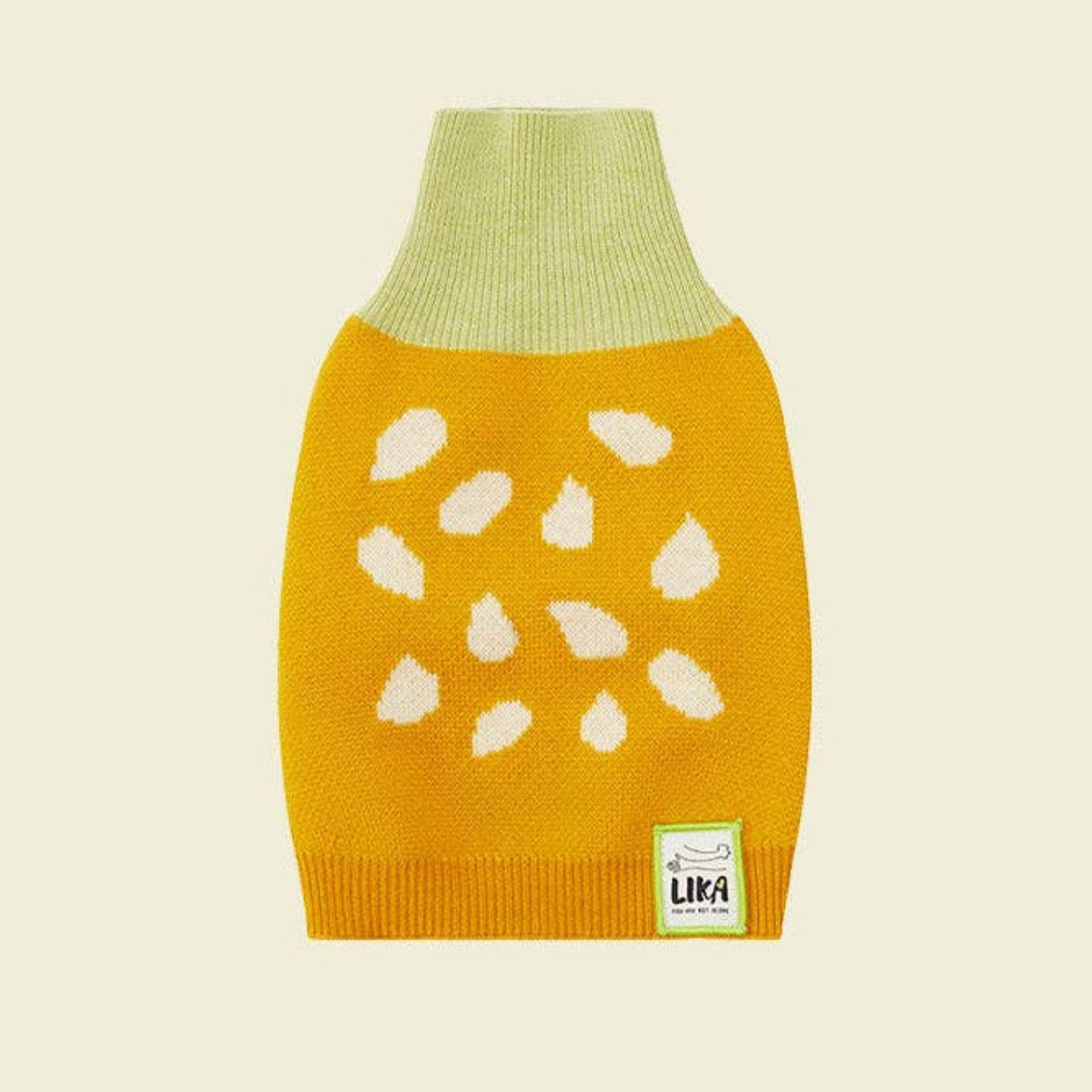 Wool Dog Sweater – Yellow (100% Wool, Nordic Design)