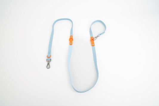Waterproof Fritz Dog Leash in Baby Blue Orange – Adjustable & Durable