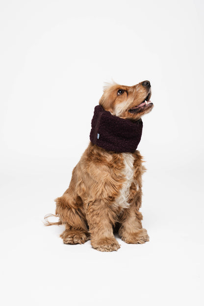 Winter Dog Snood – Burgundy (Reversible, Waterproof)