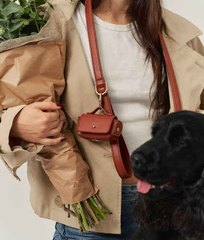 Jala Vegan Leather Poop Bag Carrier – Brown | Handmade & Sustainable