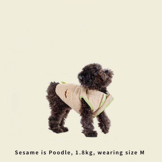 Nordic-Style Reversible Padded Dog Jacket – Beige