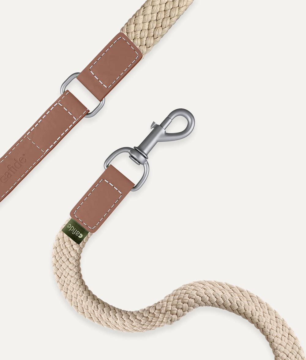 Corda Dog Leash – Brown | 1.1m Hand-Braided Vegan Leather