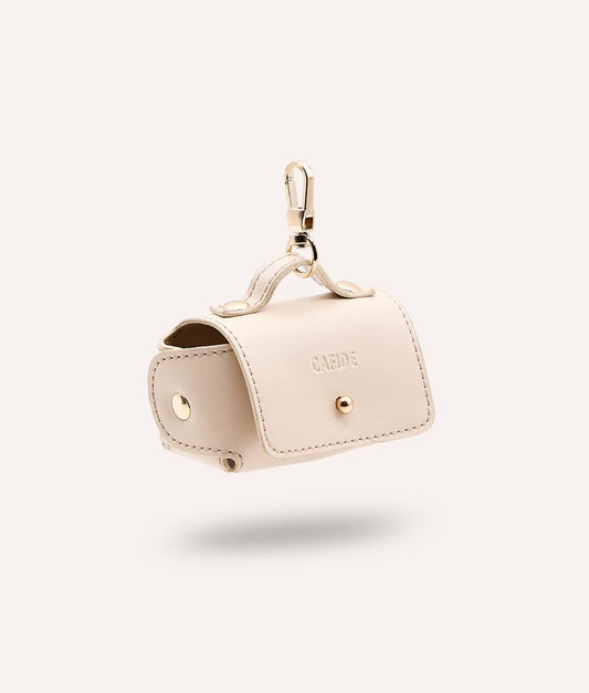 Jala Vegan Leather Poop Bag Carrier – Beige | Handmade & Sustainable
