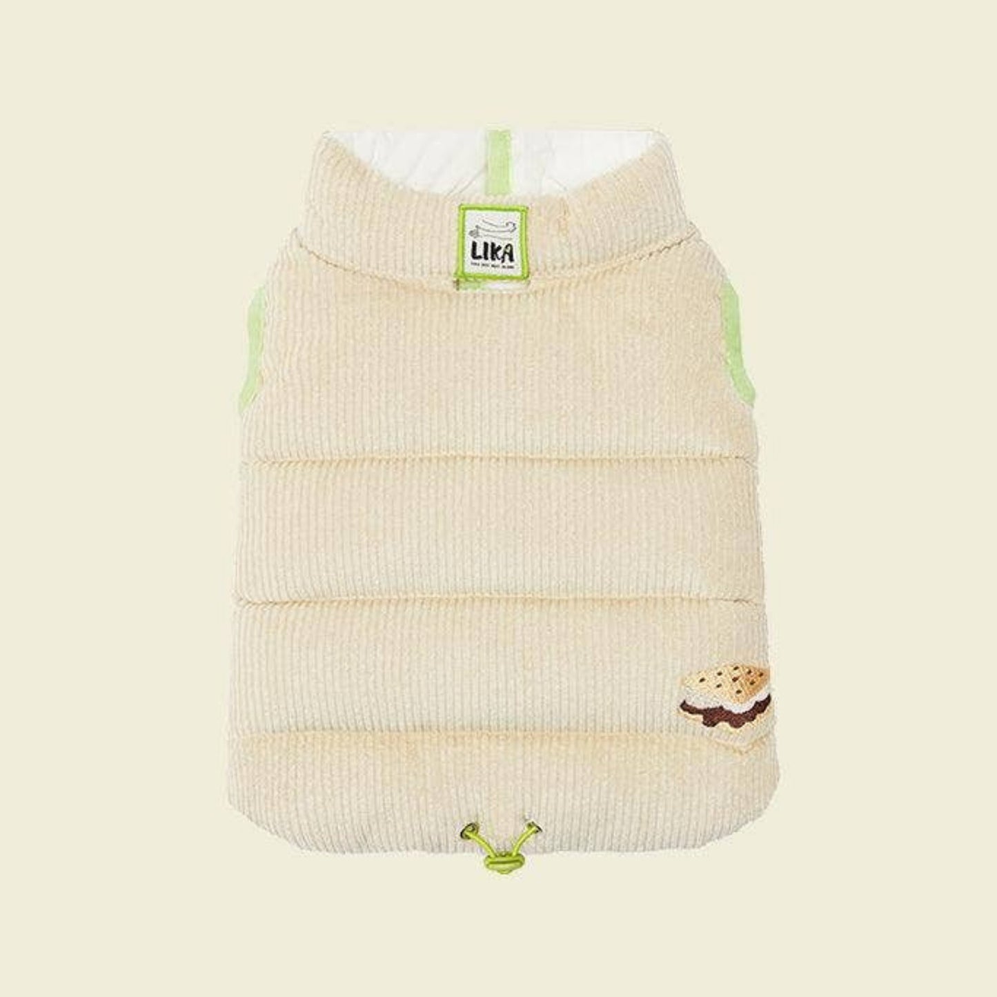 Nordic-Style Reversible Padded Dog Jacket – Beige