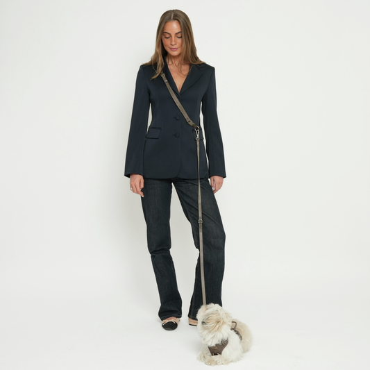 Hands-Free Dog Leash in Mocha | Adjustable & Stylish