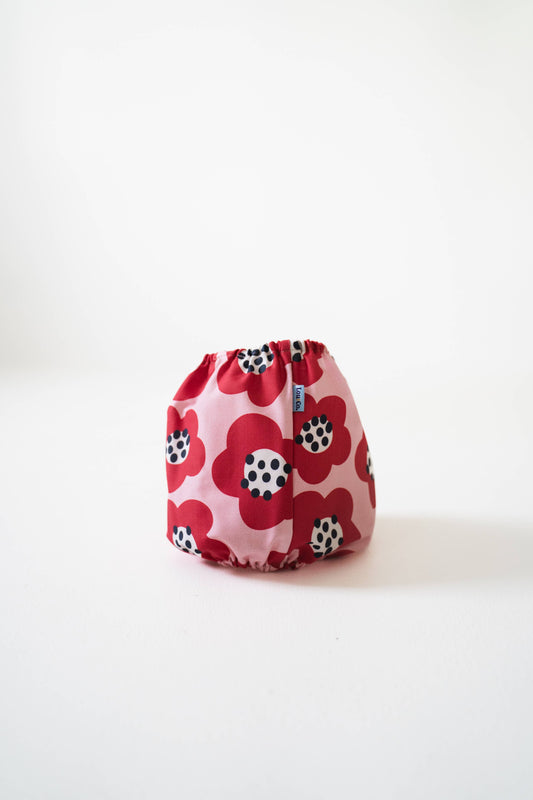 Dog Snood – Red Flowers (Organic Cotton)