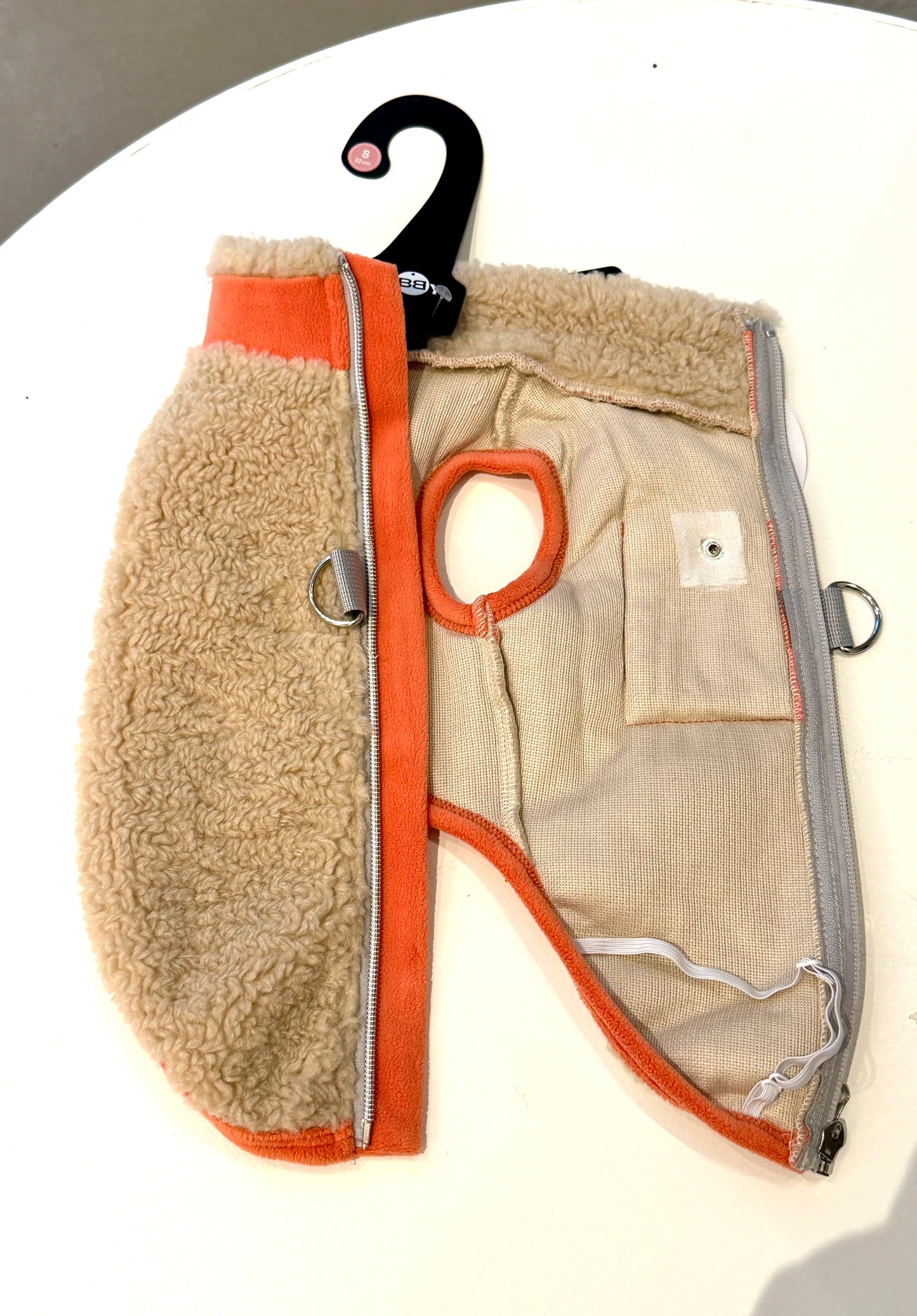 Sherpa Parka Orange for Dogs with Pocket and Leash Rings