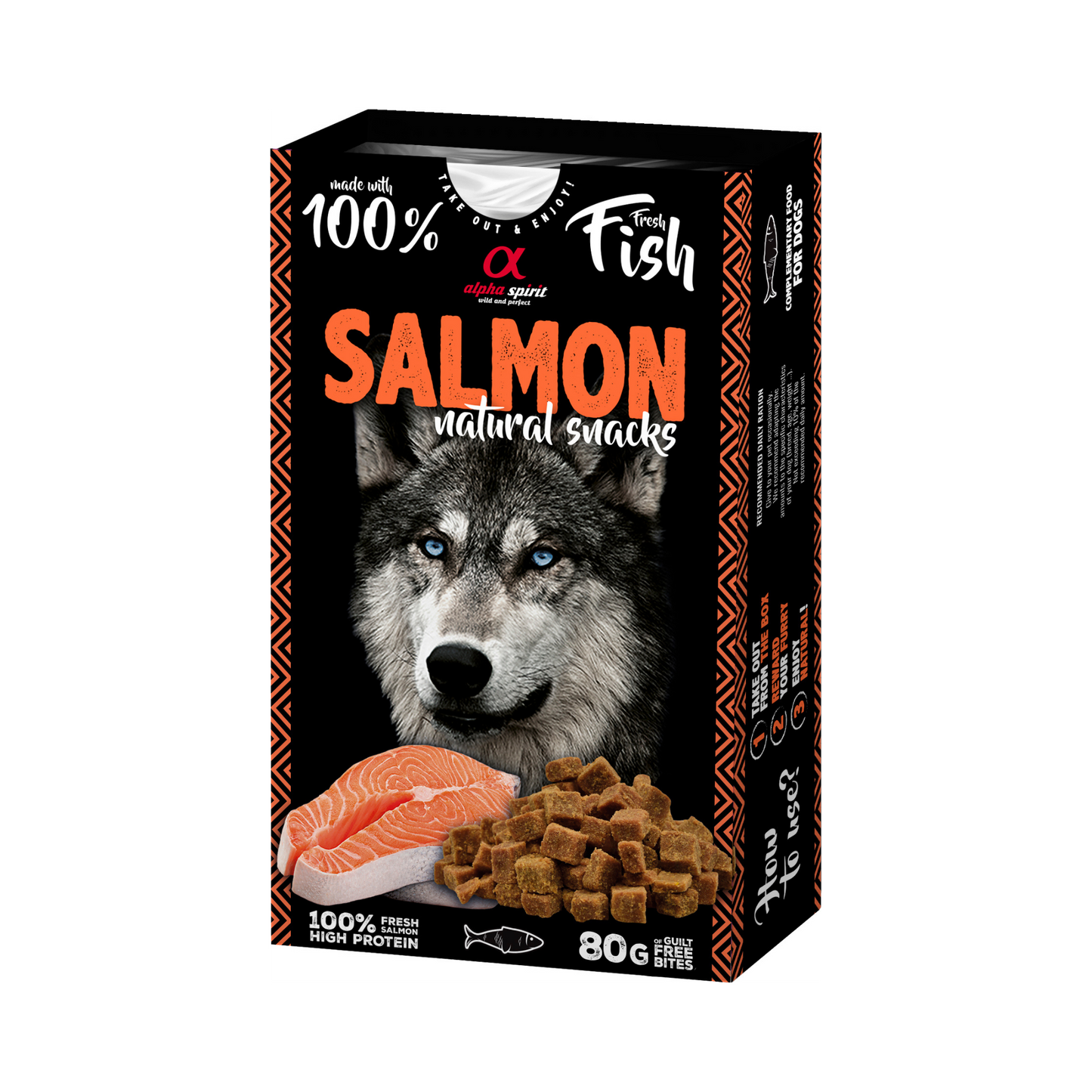 Alpha Spirit Naturals Salmon Dog Snacks 80 g – High Protein, Gluten-Free