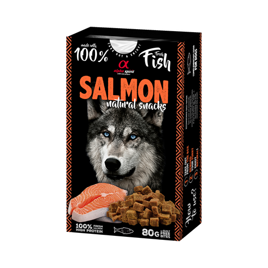 Alpha Spirit Naturals Salmon Dog Snacks 80 g – High Protein, Gluten-Free