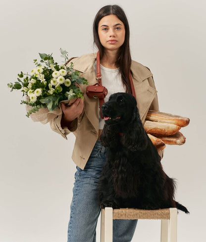 Jala Vegan Leather Poop Bag Carrier – Brown | Handmade & Sustainable