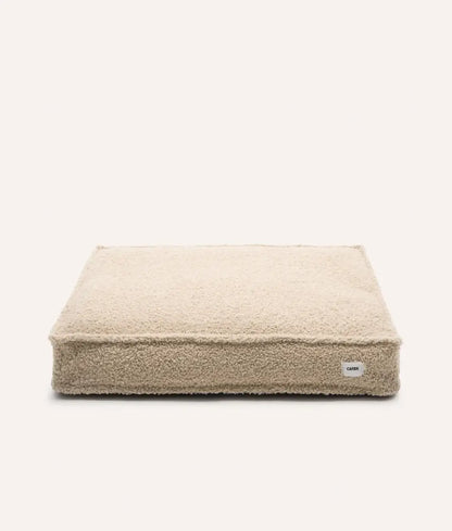 Square Dog Bed – Beige Fleece | Removable & Washable