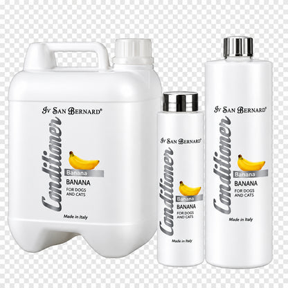 Collection of San Bernard conditioner bottles and containers on a blue gradient background