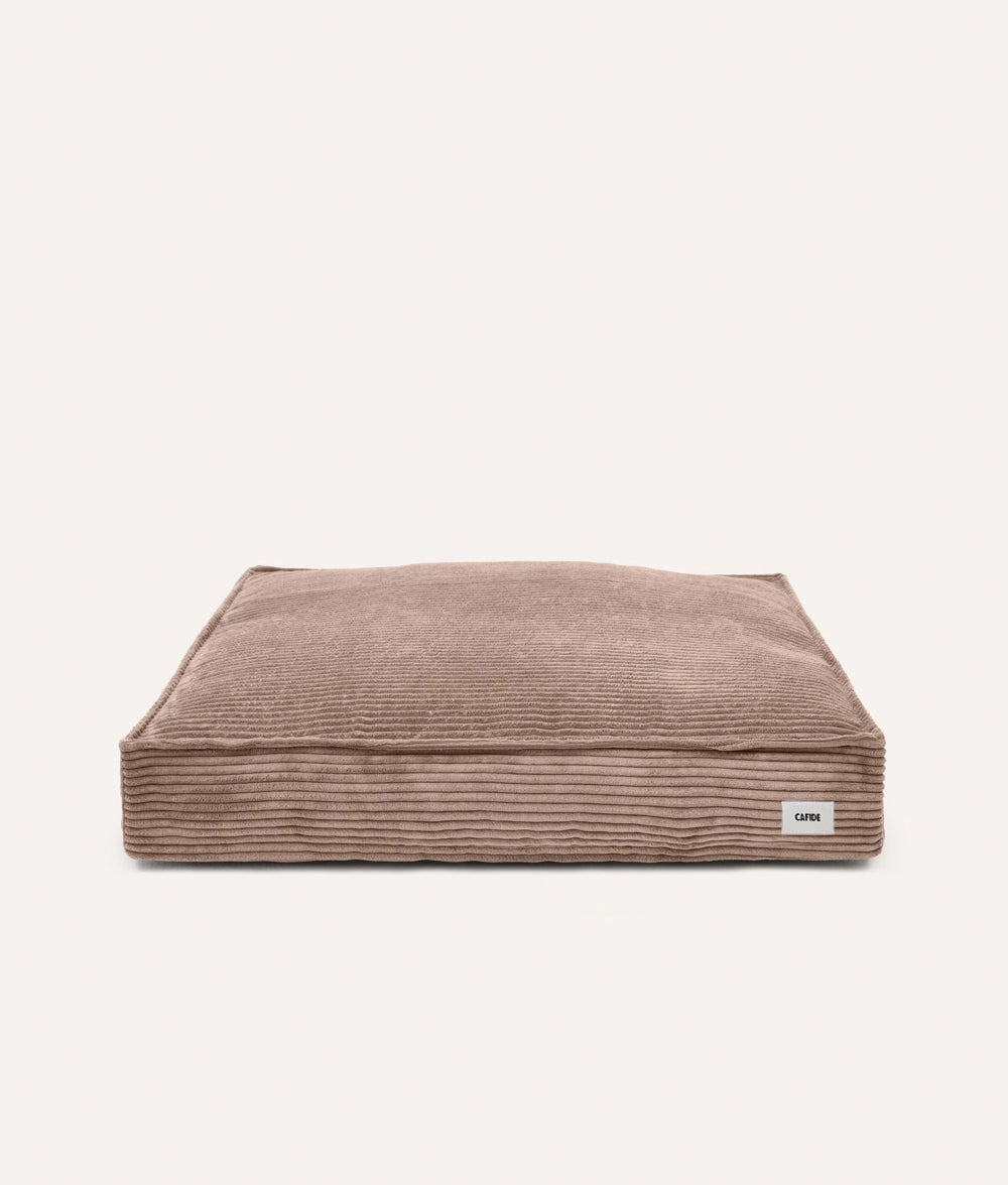 Beige Corduroy Dog Bed – Cuadra (Removable & Adjustable)