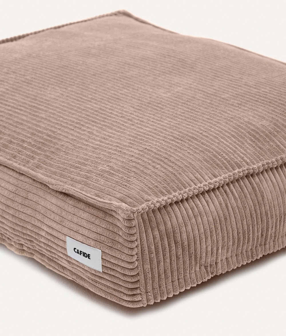 Beige Corduroy Dog Bed – Cuadra (Removable & Adjustable)