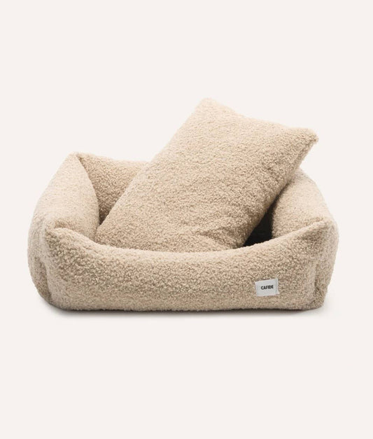 Beige Sheep Dog Bed – Snozy (Removable & Washable)