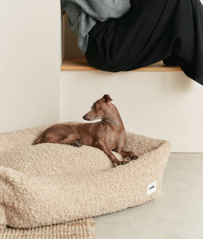 Beige Sheep Dog Bed – Snozy (Removable & Washable)