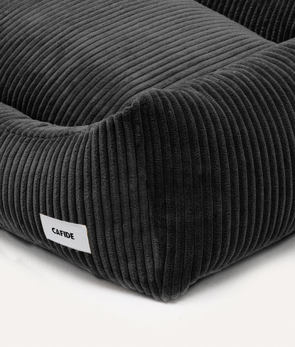 Black Corduroy Dog Bed – Snozy (Removable & Adjustable)