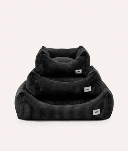 Black Corduroy Dog Bed – Snozy (Removable & Adjustable)