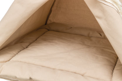 Boho Tipi Dog Bed – Soft Edition | Cozy Cotton Tent (55×65×55 cm)