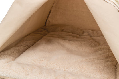 Boho Tipi Dog Bed – Soft Edition | Cozy Cotton Tent (55×65×55 cm)