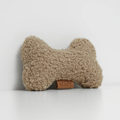 Bone Toy Sand Curly | Soft Plush Dog Toy for Small & Medium Dogs