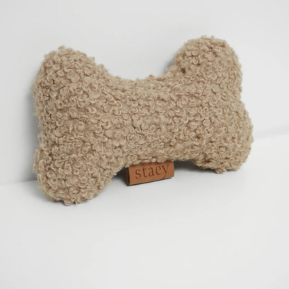 Bone Toy Sand Curly | Soft Plush Dog Toy for Small & Medium Dogs