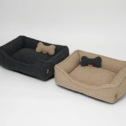 Bone Toy Sand Curly | Soft Plush Dog Toy for Small & Medium Dogs