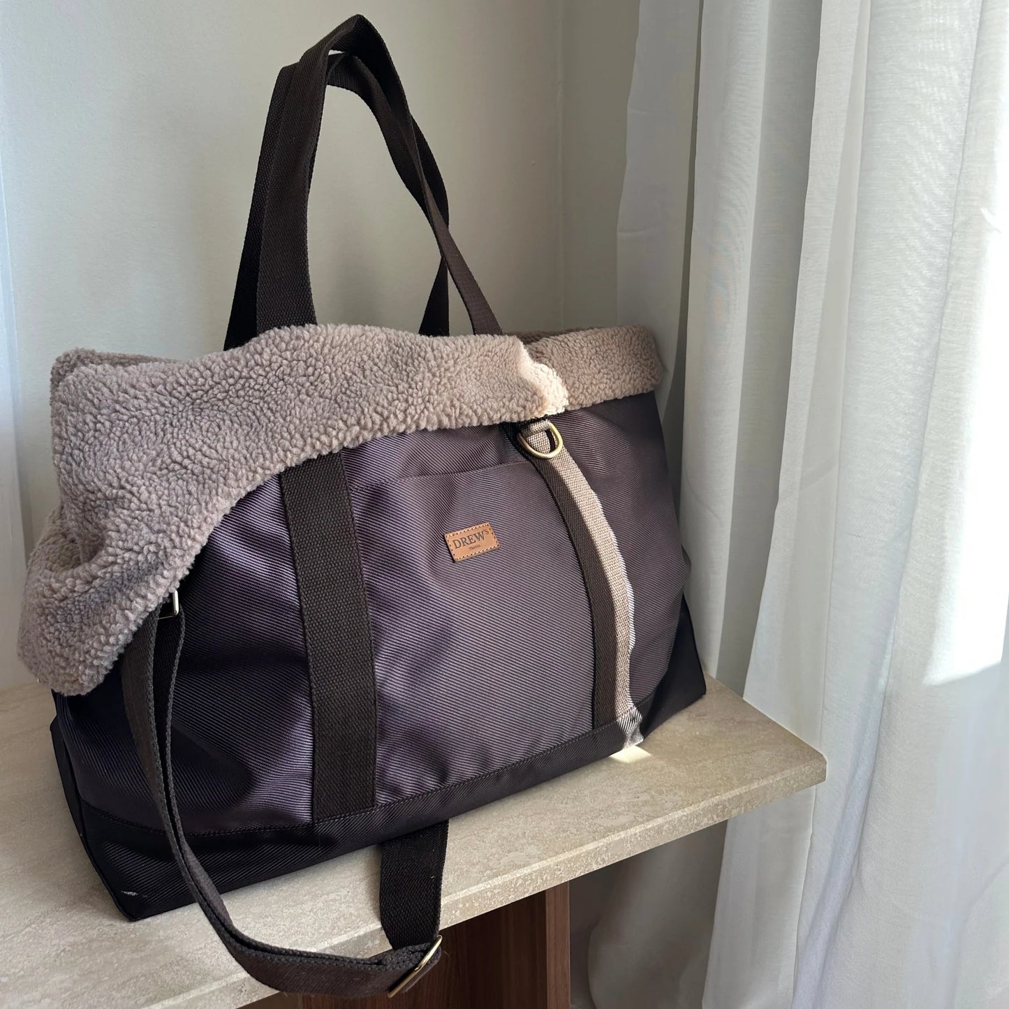 Cali Sporty Dog Bag with Soft Teddy Fleece