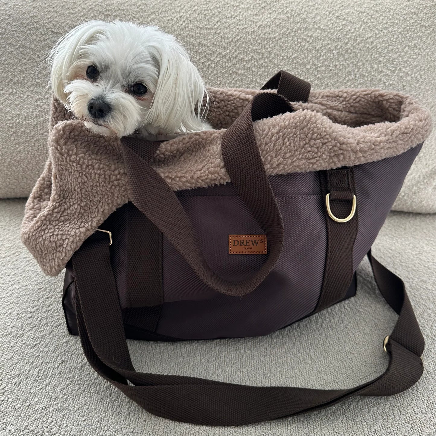 Cali Sporty Dog Bag with Soft Teddy Fleece